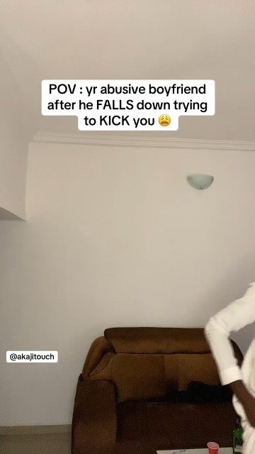 When he falls down trying to kick you