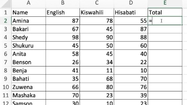 Sum shortcut in excel