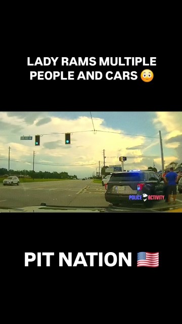 Lady flees Byron Police hitting Multiple People and Police Cars - Multiple PITS to stop CRAZY LADY