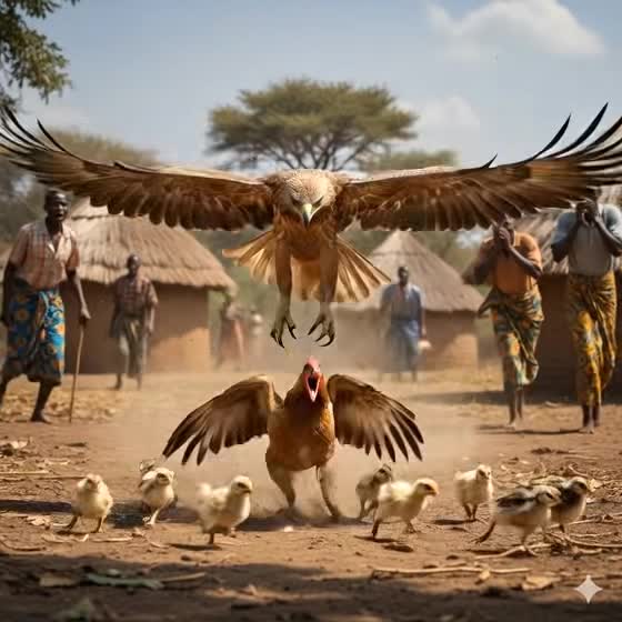 When the sky becomes the hunter… protect what matters most 🦅🐔 Nature is beautiful, but survival is real.