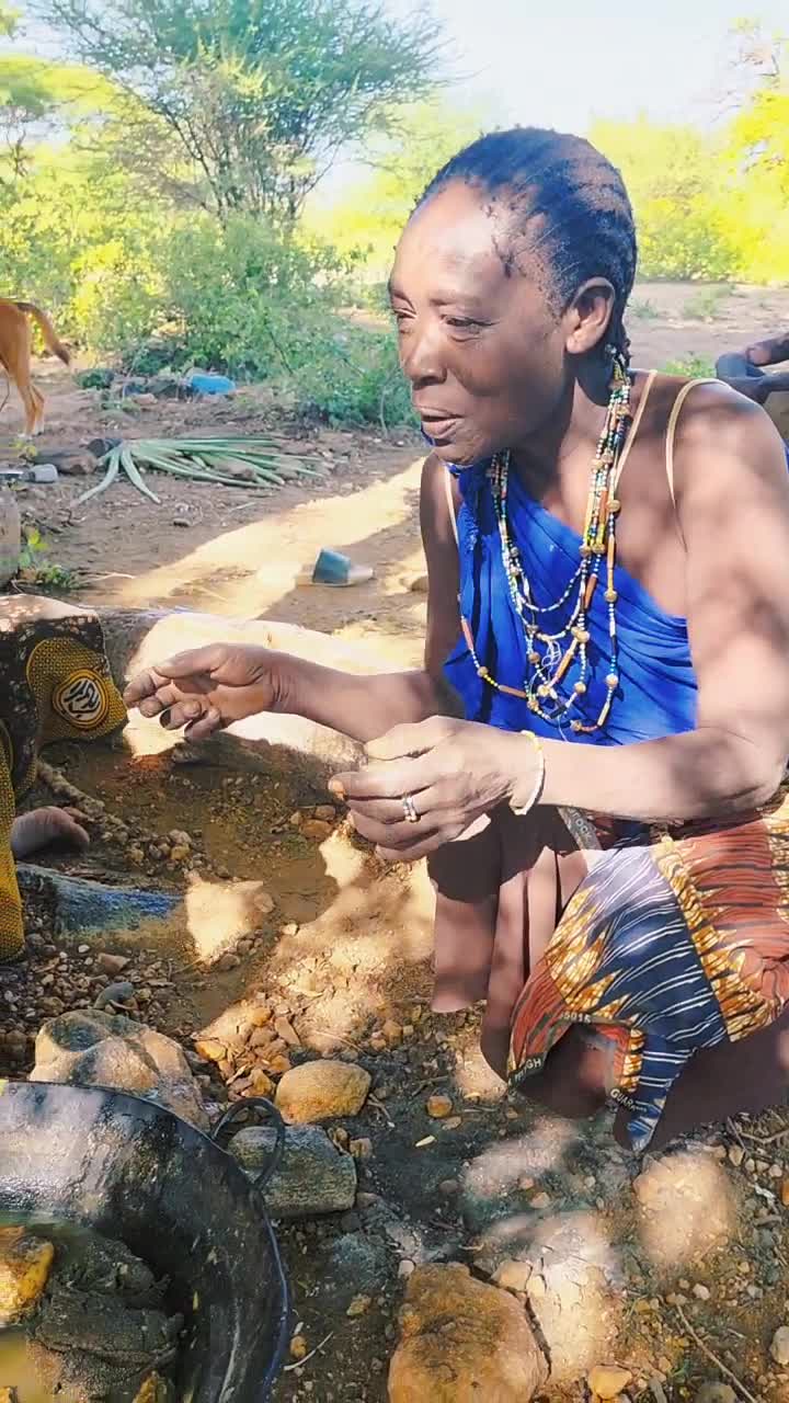 Hadzabe tribe fighting for food